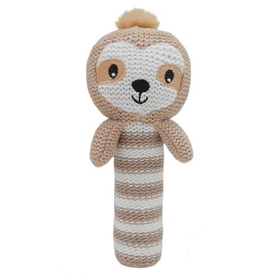 Living Textiles Baby Huggable Knit Rattle - Skylar Sloth