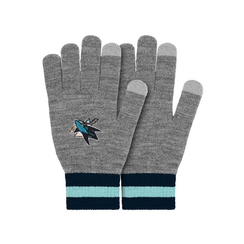 NHL San Jose Sharks Gray Big Logo Glove, 1 of 5