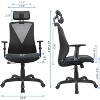 Bencmate Task and Office Chairs Office Chair with Adjustable Headrest and Armrest, Gaming, Black, 25.5"*31"*23.5" - 3 of 4