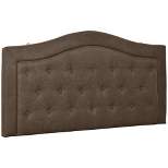 HOMCOM Upholstered Headboard, Button Tufted Bedhead Board, Home Bedroom Decoration for Full-Sized Beds, Brown