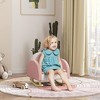 Qaba Kids Rocking Chair, Princess Crown Toddler Chair, Children's Armchair Rocker w/ Rainbow Backrest for Bedroom Playroom, Pink - 3 of 4