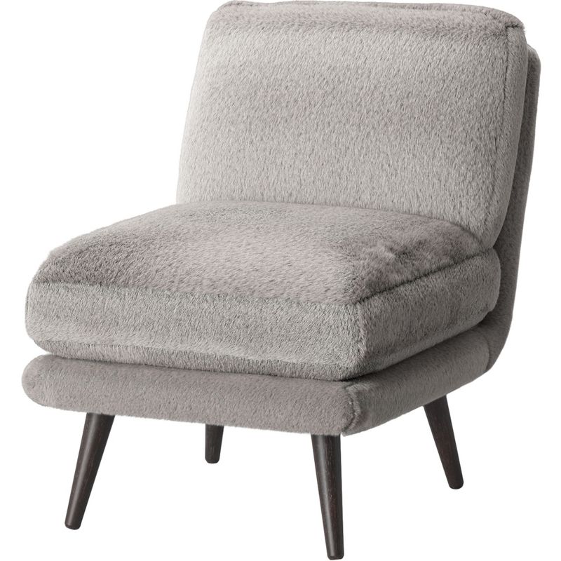 Harper Faux Fur Slipper Chair Fully Assembled Gray - Threshold&#8482;, 4 of 6