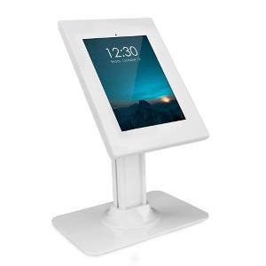 Mount-It! Anti-Theft Kiosk Stand | Secure iPad 10.2 Retail Kiosk | Locking Counter-Top Tablet Stand for 10.2 and 10.5" Tablets | White - 1 of 4