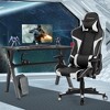 Costway X-Shaped Gaming Desk & Racing Style Massage Chair Set Home Office Black+White/Blue/Grey/Red - 2 of 4