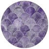 Purple Lilac And Lavender Abstract Washable Indoor Outdoor Area Rug - 4 of 4