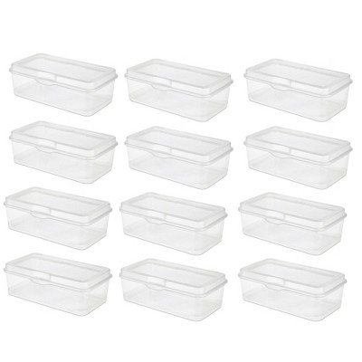 Sterilite Large Fliptop, Stackable Small Storage Bin With Hinging