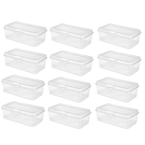 Sterilite Clear Fliptop Plastic Stacking Storage Container Tote With  Latching Lid For Home Organization In Closets, Playroom, Or Craft Rooms :  Target