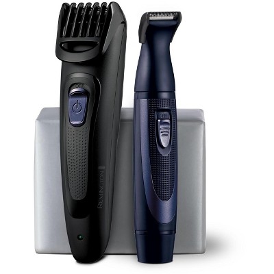 Remington Rechargeable Beard Trimmer Kit for Mustaches, Nose Hair, and Light Detailing and Grooming with Bonus  Battery Nose Trimmer
