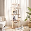 Tangkula 68" Large Cat Tower w/ 3 Padded Perches Condo Sisal Scratching Posts & Ramp - 3 of 4