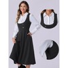 INSPIRE CHIC Women's Lace Trim Button Decor Overalls Midi Pinafore Dress with Pockets - 2 of 4