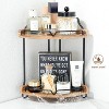 Hachikiko 2 Tier Bathroom Countertop Organizer - Wood Corner Bathroom Counter Storage for Makeup & Skincare, Makeup Organization for Vanity - 2 of 4