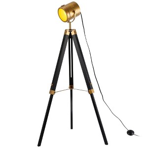 26.97 in. Gold Bamboo Tripod Floor Lamp - 1 of 4