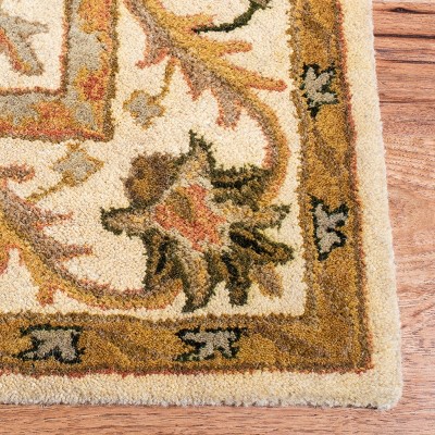 Gold and Beige Hand-Tufted Wool Area Rug, 6' x 9'