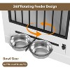 37.5 Inch Dog Crate Furniture, Dog Kennel Furniture with Storage Drawers & Rotating Bowls - 4 of 4