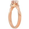 Pompeii3 3/4 ct Diamond & Morganite 14k Rose Gold Solitaire Twist Band Engagement Ring - 2 of 4