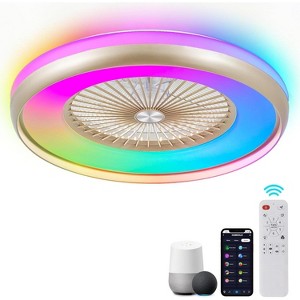 HUMHOLD 24 Inch Smart Ceiling Fan with Lights and Remote/APP Control - 1 of 4