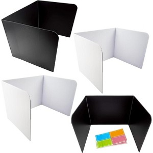 4E's Novelty 4ct Desk Dividers in Black & White – Privacy Folders for Students, Classroom Essentials for Teachers - 1 of 4