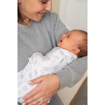 Safari Print Cotton Swaddle Wraps for Newborns, 3-Pack
