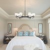 BAOURE 36.25in Black 6-Light Chandelier with Bowl Shaped Glass Shades - 4 of 4