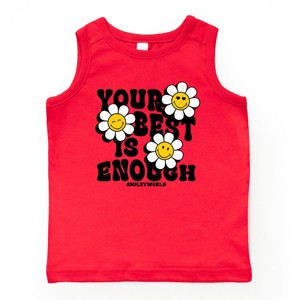 The Juniper Shop SmileyWorld Your Best Is Enough Floral Youth Tank Top - 1 of 4