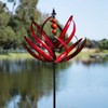Cyan Oasis 91-Inch Crimson Lotus Wind Spinner - 2 of 4