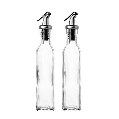 Juvale 2-Pack 8.5oz 250ml Olive Oil and Vinegar Cruets Glass Dispensers Bottles
