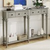 Sapphtopaz Wood Console Table with 4 Drawers and Open Shelf, Entryway Table with Conical Legs, Side Table for Living Room, Entryway, Hallway - 2 of 4