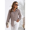 Women's Houndstooth Plaid Button-Down Shirt, Loose Fit Long Sleeve Collared Blouse for Casual & Office Wear - 4 of 4