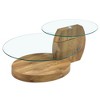 Grungis Artistic Double Layer Coffee Table with Marble and Wood Grain Collision,Density Board Sticker and Reinforced Glass for Dining Room - 3 of 4