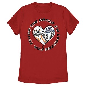 Women's Star Wars R2-D2 and BB-8 You're the Droid I'm Looking For T-Shirt - 1 of 4
