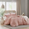 3Pcs Comforter set Pinch Pleat Comforter for All Seasons, Grid Pattern Lightweight Bedding Set, Solid Chic Vintage Style Farmhouse Bed Comforter Sets - 2 of 4