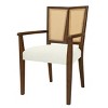 Modern Dining Chair Set of 2 with Rattan Back and Rubberwood Frame,Upholstered Arm Dining Chair for Kitchen or Living Room-Koiai - 3 of 4