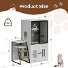 TROPOW Cat Litter Box Enclosure, Double Cat House - for 3 Cats with Storage, Hammock, Metal Mesh Door, Multifunctional Furniture - 2 of 4