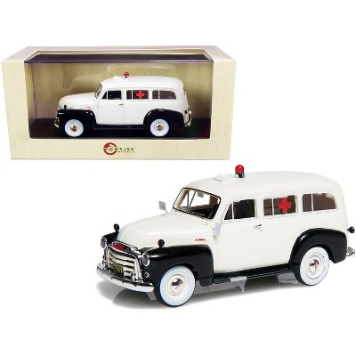 1952 GMC 3100 Suburban Ambulance Black and White Limited Edition to 250 pieces Worldwide 1/43 Model Car by Esval Models