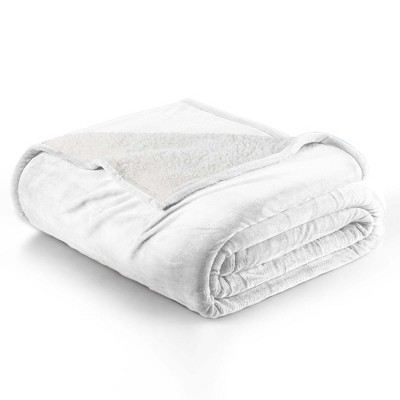 Velvet Plush Blanket with Faux Shearling Reverse - Great Bay Home.
