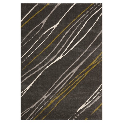 5'3"x7'7" Stripe Area Rug Dark Gray - Safavieh