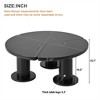 OUTSUPPLY Coffee Table, Minimalist Round Table with 3 Thick Legs, Sleek Curved Edge Design for Living Room & Office - 2 of 4