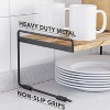 SpaceAid Cabinet Shelf Organizers 2 Pack,Metal and Wood, Black and Natural,13" Wide - 3 of 4