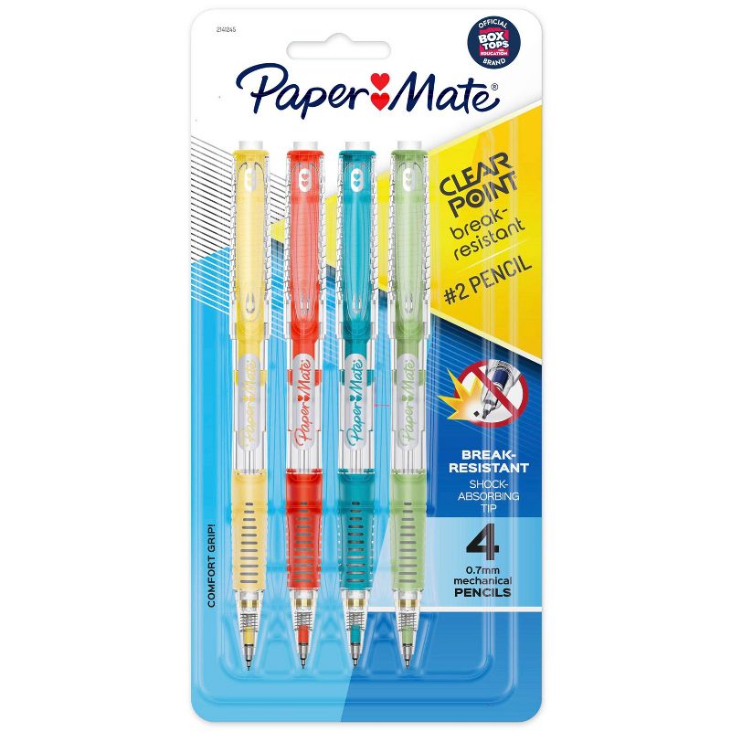 Paper Mate Clear Point 4pk #2 Mechanical Pencils 0.7mm Multicolored, 1 of 8