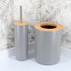 Evideco French Home Goods Padang Collection 7-Piece Bathroom Accessory Set with Bamboo Accent – Soap Dispenser, Tumbler, Soap Dish.... - 3 of 4