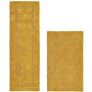 Lux Premium 100% Cotton Tufted Solid Reversible 2 PC Bath Rug Set – Ultra-Soft, Water-Absorbent, Durable, Machine Washable Bathroom Rug - 1 of 4