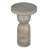 Royal Hampton, Tia 12 Inch Round Side End Table, Turned Pedestal Base, Mango Wood in Finish - 3 of 4
