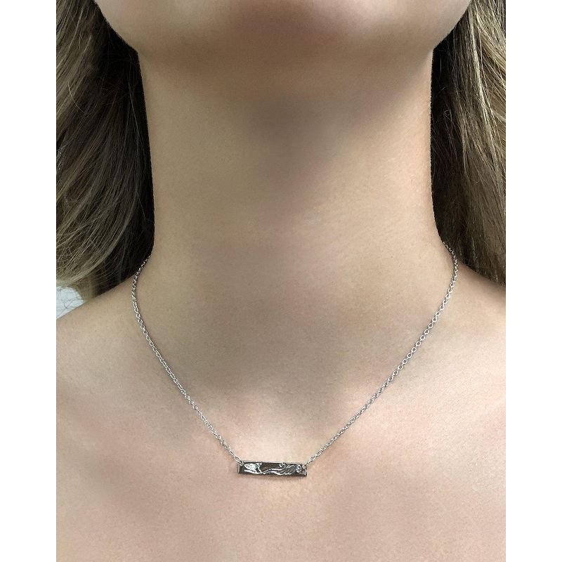 SHINE by Sterling Forever Swimming Siren Bar Pendant Necklace, 3 of 7