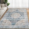 Machine Washable Area Rug Low Pile Non Slip Floor Carpet Vintage Distressed Flower Rug Soft Non Shedding Carpet for Kitchen Bedroom Living Room - 2 of 4