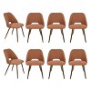 Modern Upholstered Dining Chairs Set, Mid-Century Fabric Chairs with Walnut Legs, Comfortable Padded Seat for Kitchen & Dining Room-Maison Boucle - 2 of 4