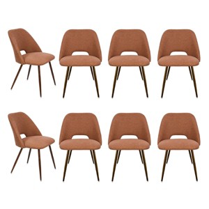 Panipeachy Dining Room Chairs Set of 8, Modern Upholstered Fabric Side Chair with Walnut Finish Metal Legs - 1 of 4