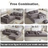 TiramisuBest 108" Modular L-Shaped Upholstered Sectional Sofa Set w/ Left Chaise, 6 Pillows & Free Combination for Living Room & Bedroom,Grey - 4 of 4