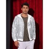 Lars Amadeus Men's Long Sleeves Zip Up Sparkle Metallic Sequins Hoodie Jackets - 2 of 4