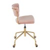 TiramisuBest Contemporary Pink Velvet Task Chair: Adjustable Height, 360 - degree Swivel, Pleated Backrest - 2 of 4