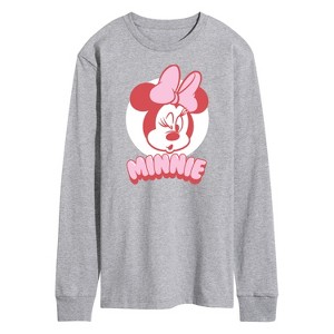Men's - Disney - Minnie Mouse Wink Face Long Sleeve Graphic T-Shirt - 1 of 4